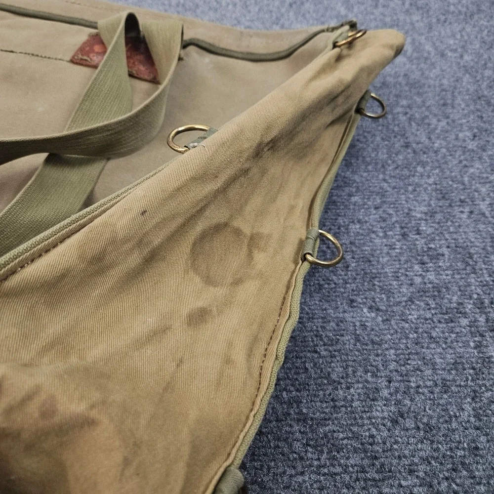 Vintage 50s Globe Trotter Camping Equipment Backpack Khaki Canvas Americana Work